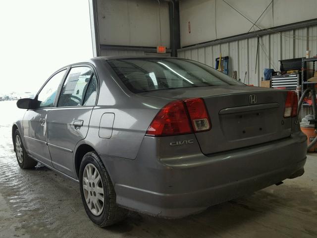 2HGES165X4H628529 - 2004 HONDA CIVIC LX GRAY photo 3