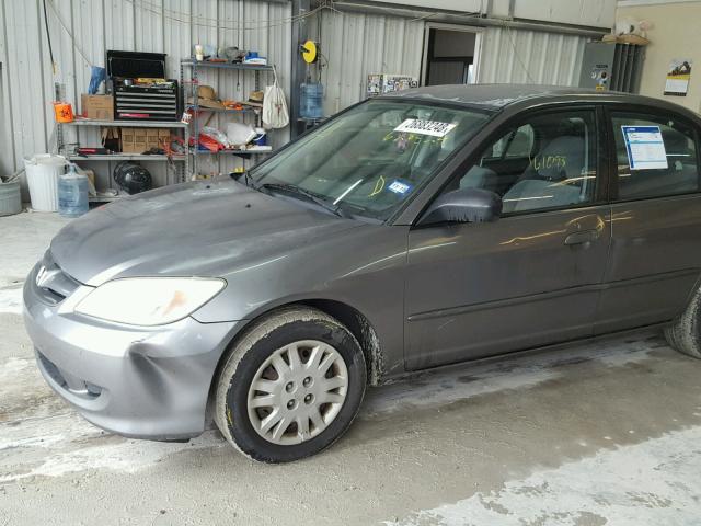 2HGES165X4H628529 - 2004 HONDA CIVIC LX GRAY photo 9