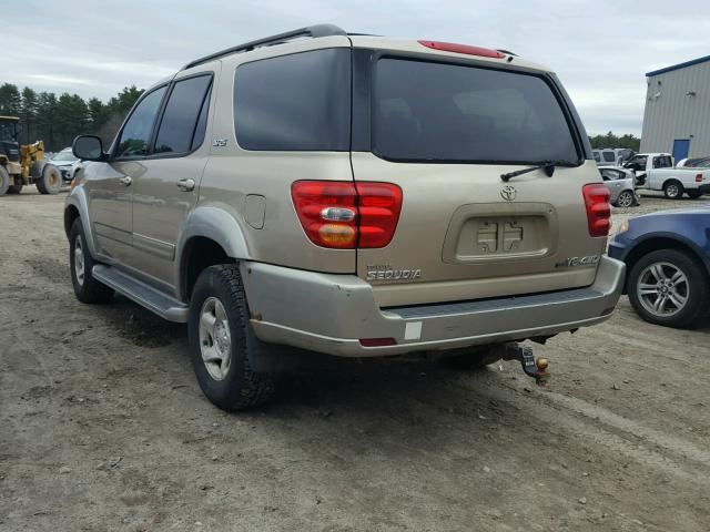 5TDBT44A12S073050 - 2002 TOYOTA SEQUOIA SR CREAM photo 3