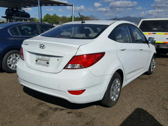 KMHCT4AE4GU092265 - 2016 HYUNDAI ACCENT SE WHITE photo 4