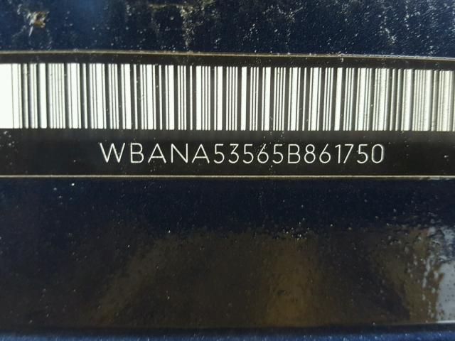WBANA53565B861750 - 2005 BMW 525 I BLUE photo 10