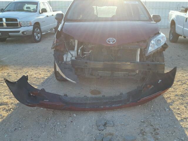 5TDKA3DCXCS012086 - 2012 TOYOTA SIENNA BAS MAROON photo 9