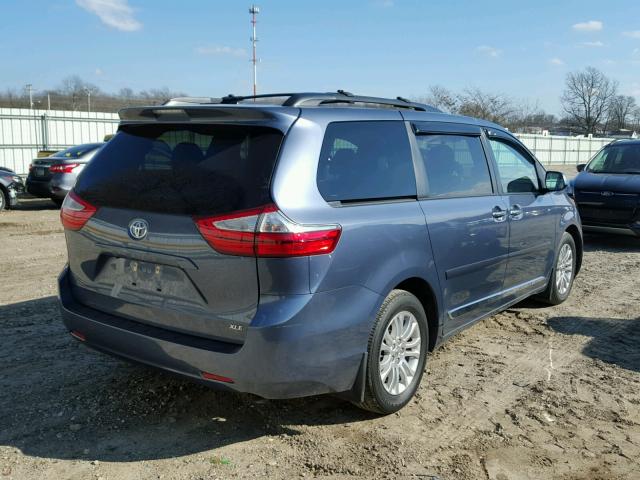 5TDYK3DC9FS555294 - 2015 TOYOTA SIENNA XLE BLUE photo 4