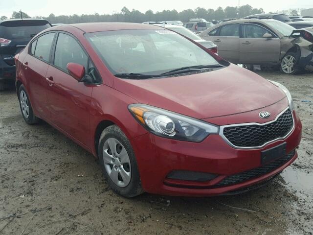 KNAFX4A63F5411725 - 2015 KIA FORTE LX RED photo 1