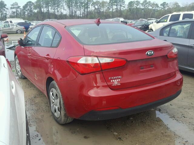 KNAFX4A63F5411725 - 2015 KIA FORTE LX RED photo 3