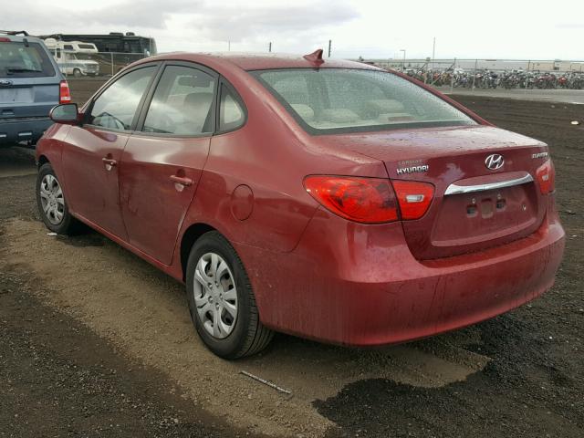 KMHDU4ADXAU070819 - 2010 HYUNDAI ELANTRA BL RED photo 3