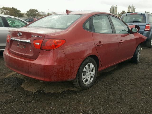 KMHDU4ADXAU070819 - 2010 HYUNDAI ELANTRA BL RED photo 4