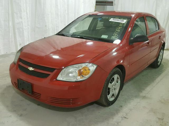 1G1AK55F177192810 - 2007 CHEVROLET COBALT LS RED photo 2