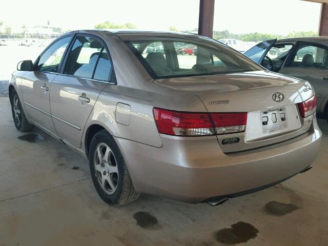 5NPEU46F36H053297 - 2006 HYUNDAI SONATA GLS BEIGE photo 3