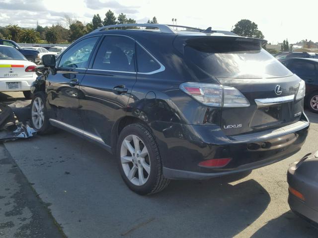 2T2ZK1BA0AC032544 - 2010 LEXUS RX 350 BLACK photo 3