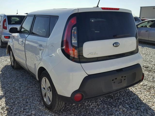 KNDJN2A26E7081084 - 2014 KIA SOUL WHITE photo 3