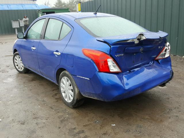 3N1CN7AP5DL845523 - 2013 NISSAN VERSA S BLUE photo 3