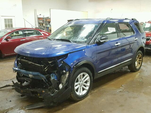 1FM5K8D87EGC11592 - 2014 FORD EXPLORER X BLUE photo 2