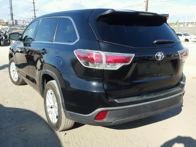 5TDZARFH8FS009489 - 2015 TOYOTA HIGHLANDER BLACK photo 3