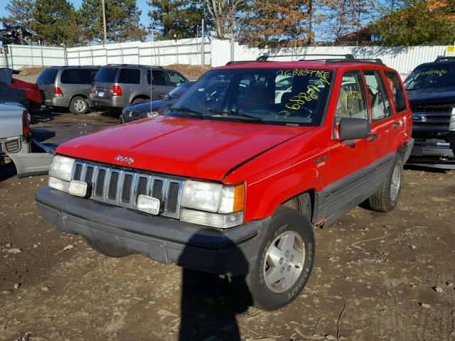 1J4GZ58S5SC565279 - 1995 JEEP GRAND CHER RED photo 2