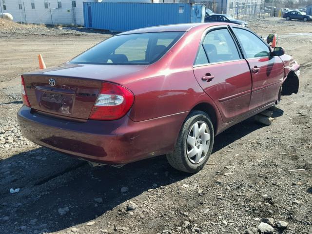 4T1BE32K14U356624 - 2004 TOYOTA CAMRY LE RED photo 4