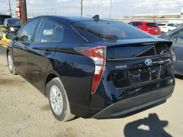 JTDKBRFUXG3001229 - 2016 TOYOTA PRIUS BLACK photo 3