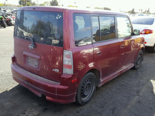 JTLKT324264064192 - 2006 TOYOTA SCION XB RED photo 4