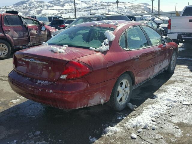 1FAFP53U53A119281 - 2003 FORD TAURUS SE RED photo 4