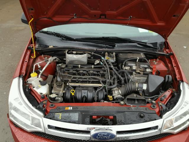 1FAHP3EN9AW118167 - 2010 FORD FOCUS S RED photo 7