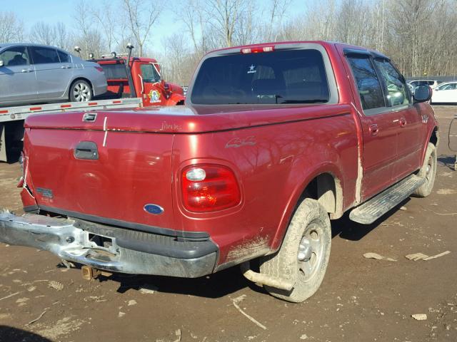 1FTRW08681KC45584 - 2001 FORD F150 SUPER RED photo 4