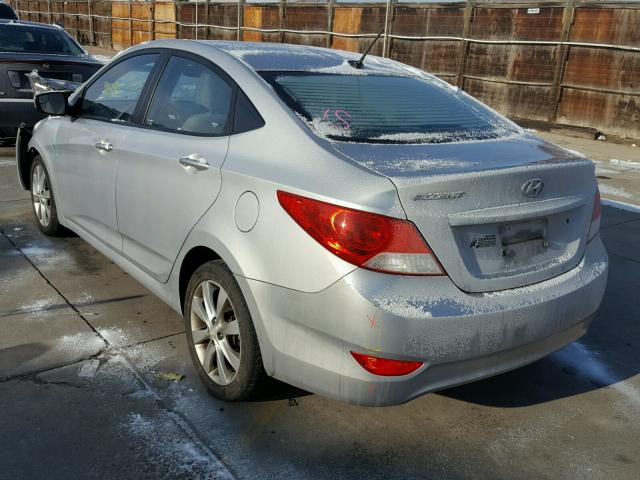 KMHCU4AE6EU621080 - 2014 HYUNDAI ACCENT GLS SILVER photo 3