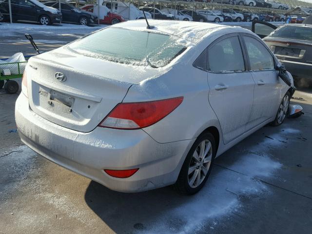 KMHCU4AE6EU621080 - 2014 HYUNDAI ACCENT GLS SILVER photo 4