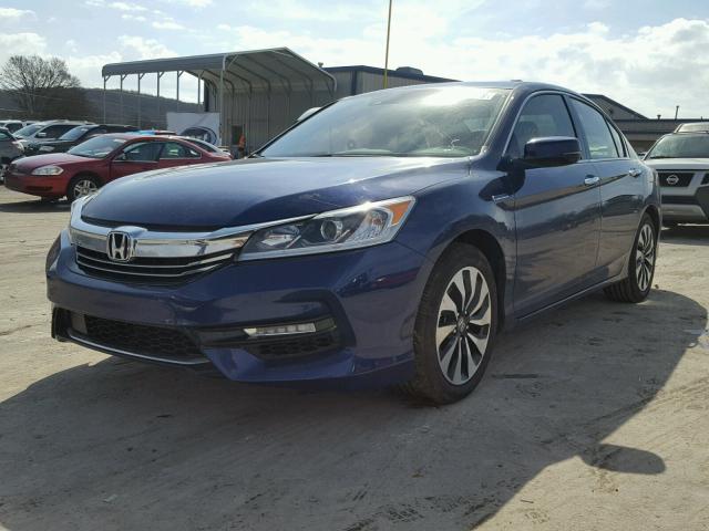 JHMCR6F50HC000176 - 2017 HONDA ACCORD HYB BLUE photo 2