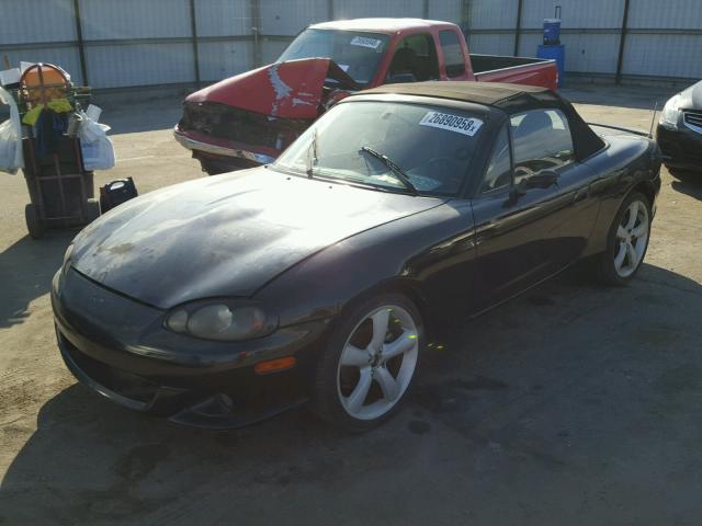 JM1NB354250411825 - 2005 MAZDA MX-5 MIATA BLACK photo 2