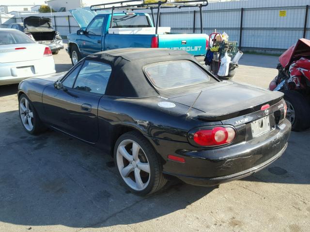 JM1NB354250411825 - 2005 MAZDA MX-5 MIATA BLACK photo 3