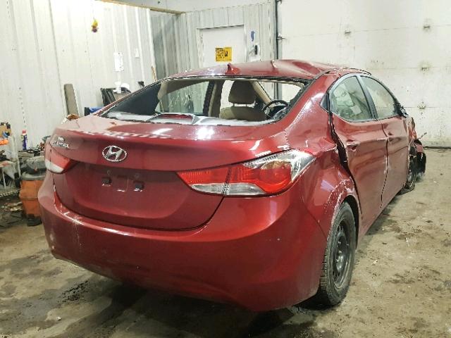 KMHDH4AE5CU306440 - 2012 HYUNDAI ELANTRA GL RED photo 4