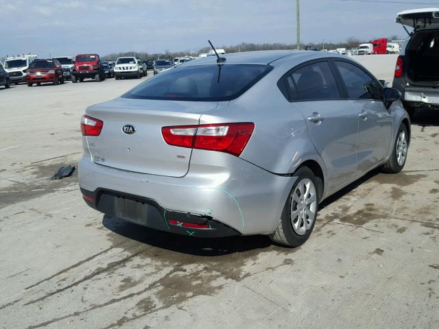 KNADM4A31D6134201 - 2013 KIA RIO LX SILVER photo 4