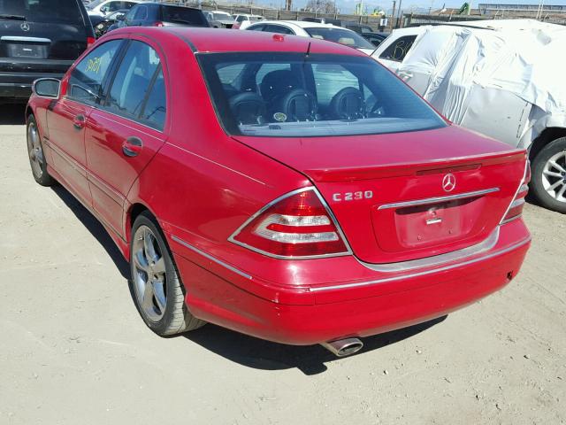 WDBRF52H26F833678 - 2006 MERCEDES-BENZ C GENERATI RED photo 3