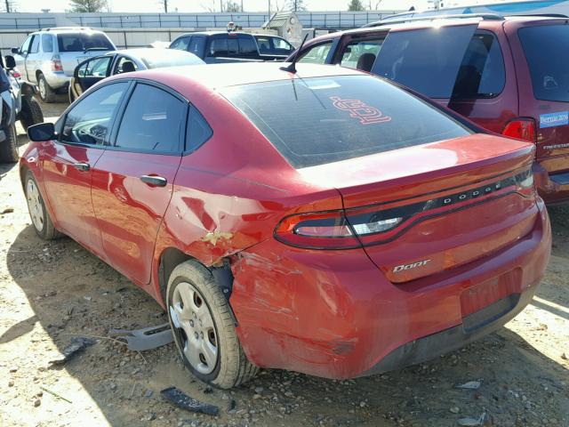 1C3CDFAAXDD223810 - 2013 DODGE DART SE RED photo 3