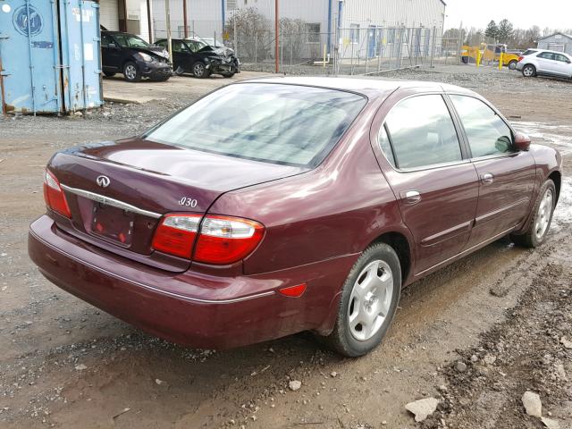 JNKCA31A91T020409 - 2001 INFINITI I30 RED photo 4