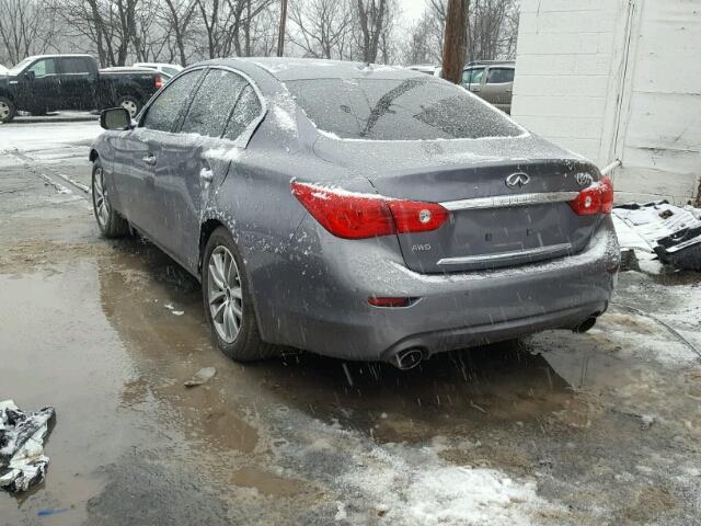 JN1AV7AR0EM700616 - 2014 INFINITI Q50 HYBRID CHARCOAL photo 3