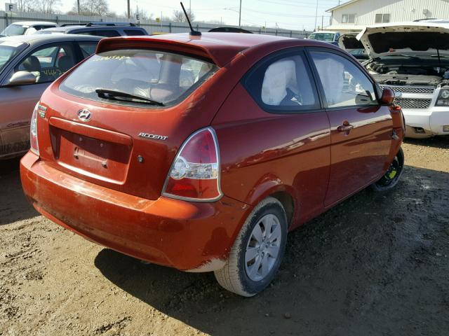 KMHCM3AC2AU151097 - 2010 HYUNDAI ACCENT BLU ORANGE photo 4