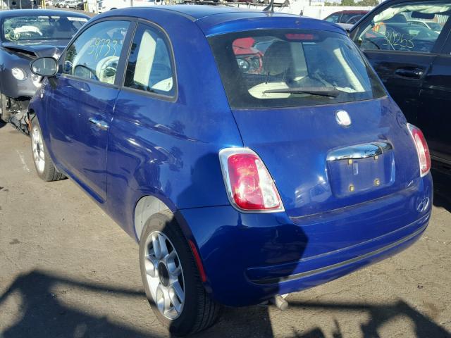 3C3CFFAR9CT131077 - 2012 FIAT 500 POP BLUE photo 3