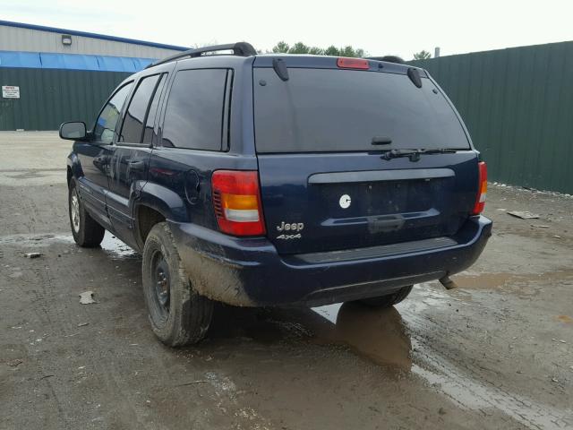 1J4GW48S94C171595 - 2004 JEEP GRAND CHER BLUE photo 3