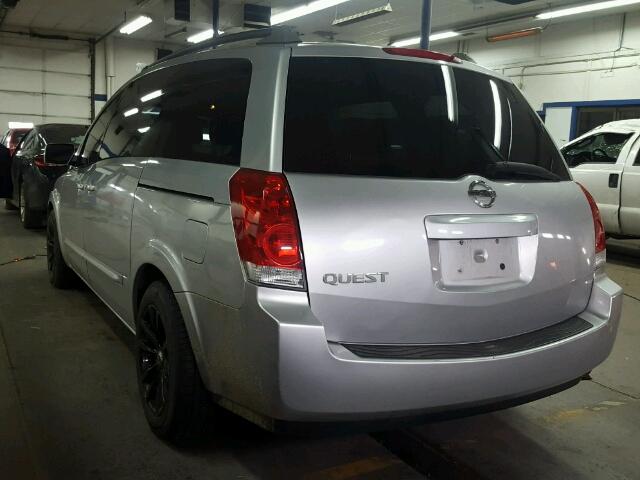 5N1BV28U36N112358 - 2006 NISSAN QUEST S SILVER photo 3