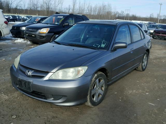 2HGES26764H549480 - 2004 HONDA CIVIC EX GRAY photo 2