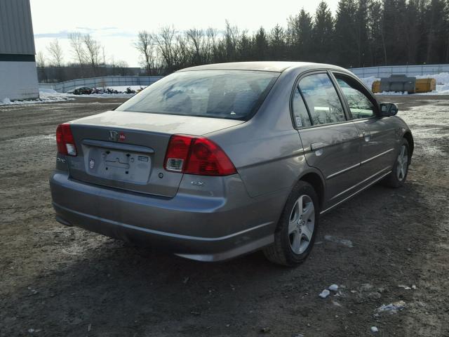 2HGES26764H549480 - 2004 HONDA CIVIC EX GRAY photo 4