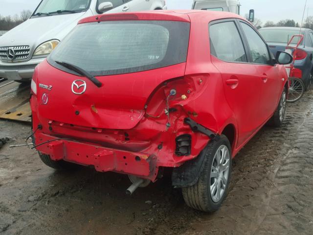 JM1DE1KY4E0178125 - 2014 MAZDA MAZDA2 SPO RED photo 4