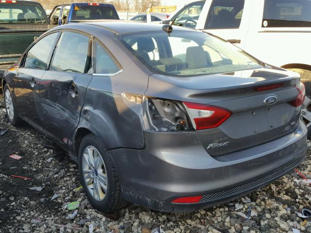 1FAHP3H2XCL201161 - 2012 FORD FOCUS SEL GRAY photo 3