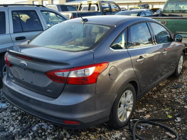 1FAHP3H2XCL201161 - 2012 FORD FOCUS SEL GRAY photo 4