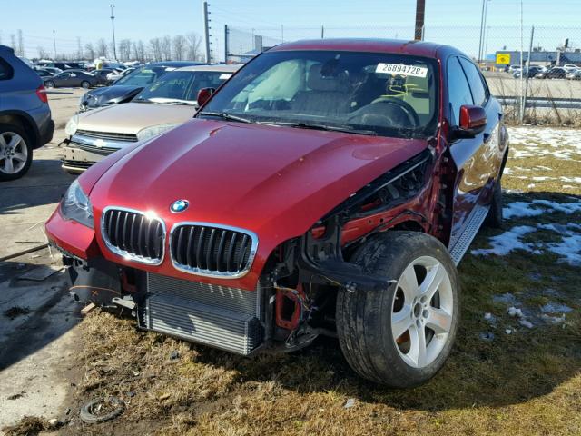 5UXFG2C50E0H10968 - 2014 BMW X6 XDRIVE3 RED photo 2