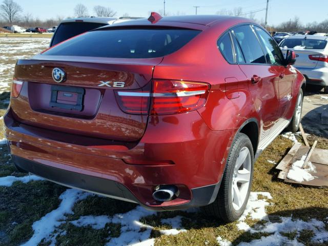 5UXFG2C50E0H10968 - 2014 BMW X6 XDRIVE3 RED photo 4