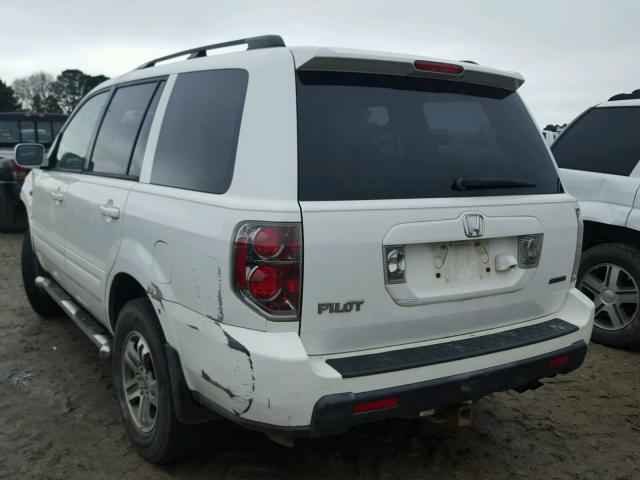 2HKYF18736H562785 - 2006 HONDA PILOT EX WHITE photo 3