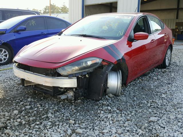 1C3CDFBA7ED667632 - 2014 DODGE DART SXT RED photo 2