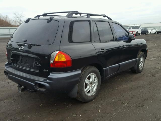 KM8SC73D52U249652 - 2002 HYUNDAI SANTA FE G BLACK photo 4